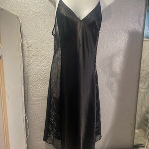 Elegant Black Lace Slip Dress Lingerie